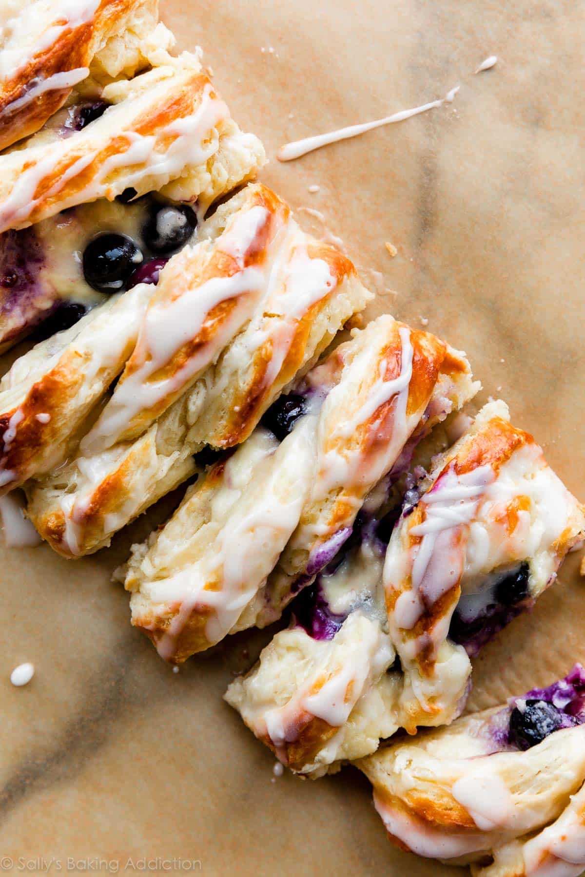 blueberry cream cheese pastry braid with icing