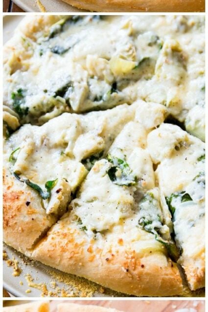 Spinach Artichoke White Cheese Pizza
