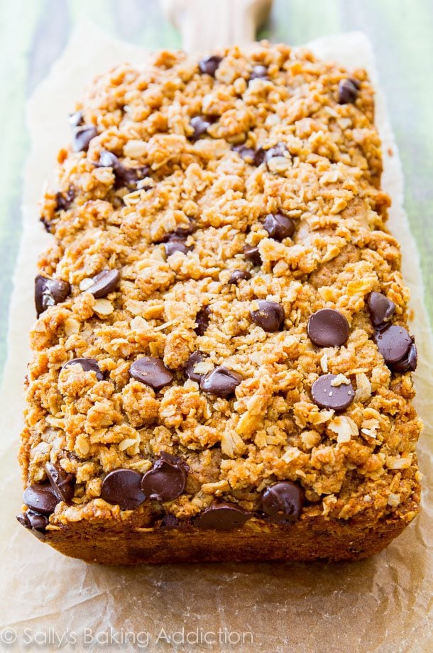 Super moist Chocolate Chip Zucchini Bread with a buttery oat streusel, brown sugar, and lots of sweet spices. No wonder this recipe won first place!