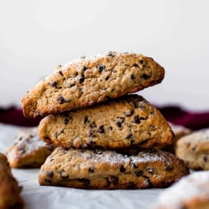 stack of chocolate chip scones