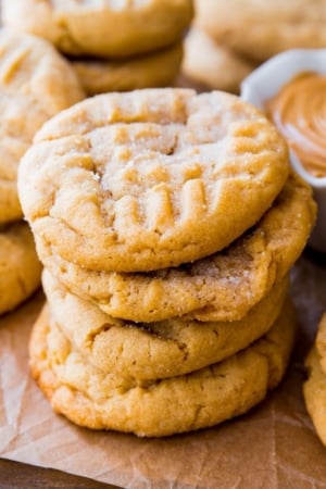 stack of peanut butter cookies