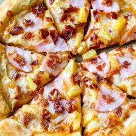 sliced Hawaiian pizza