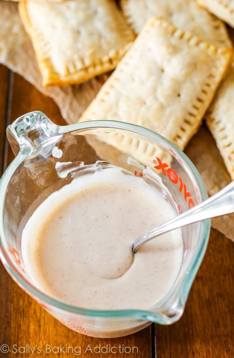 pop tart icing in a glass bowl