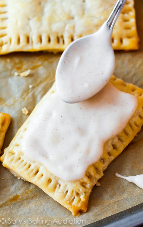 topping a pop tart with icing