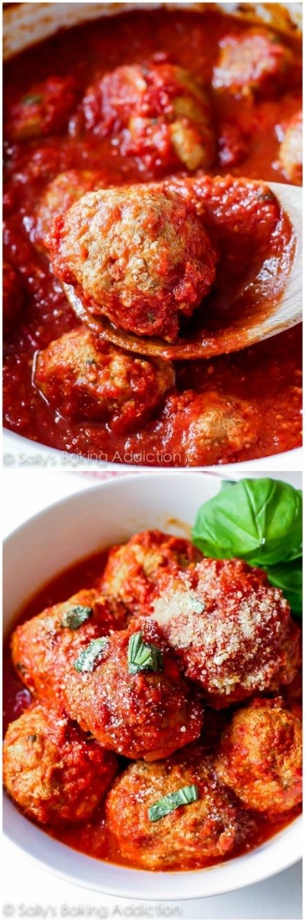 2 images of turkey meatballs