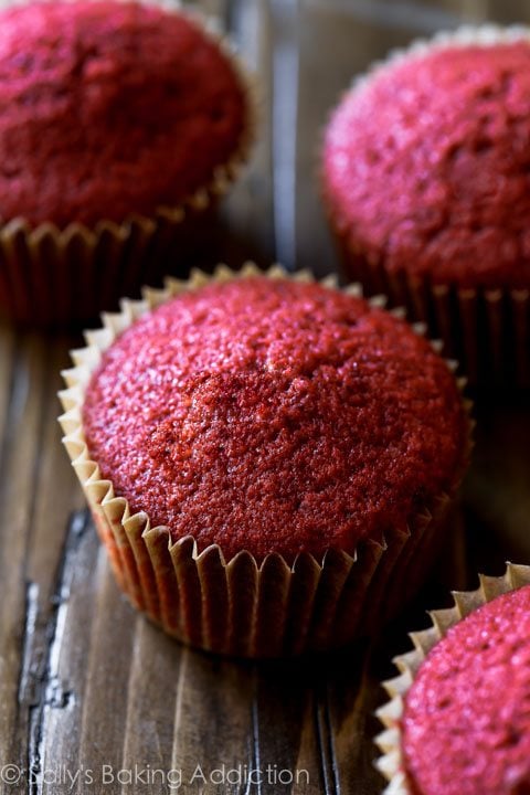 red velvet cupcakes without frosting