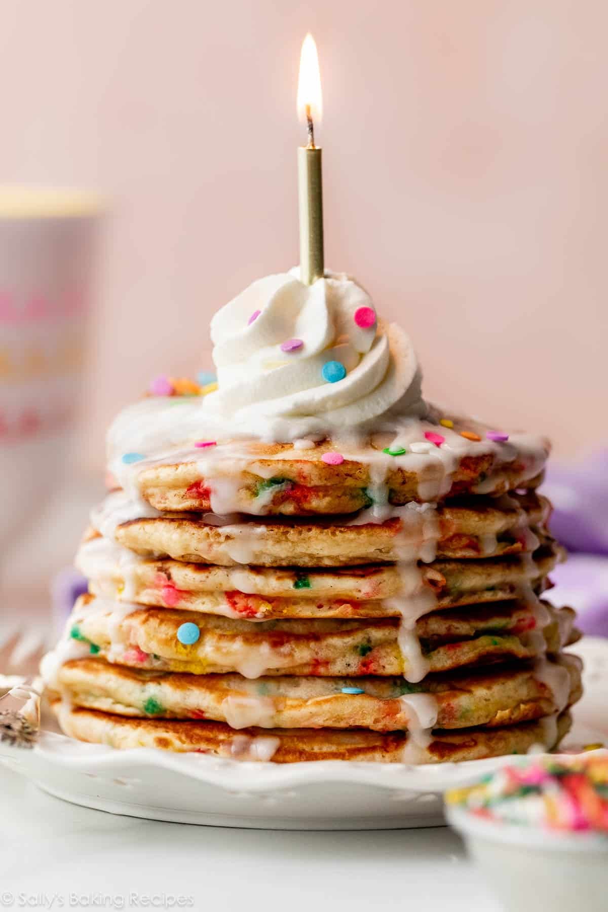 Birthday cake pancakes