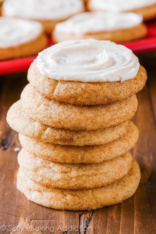 stack of frosted chai spice snickerdoodles