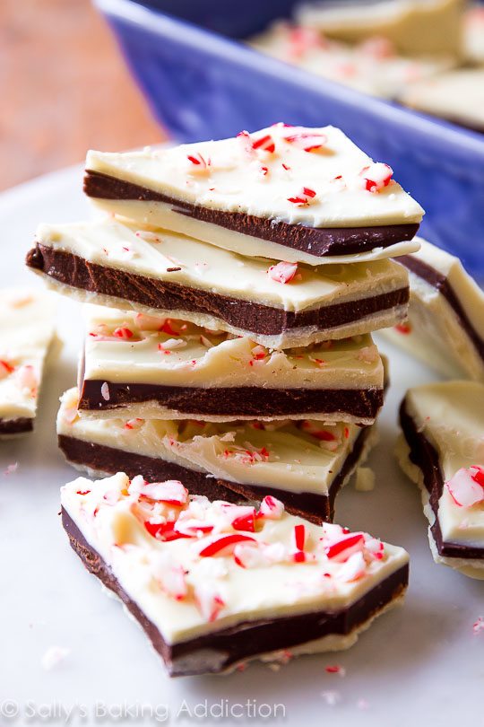 stack of peppermint bark pieces