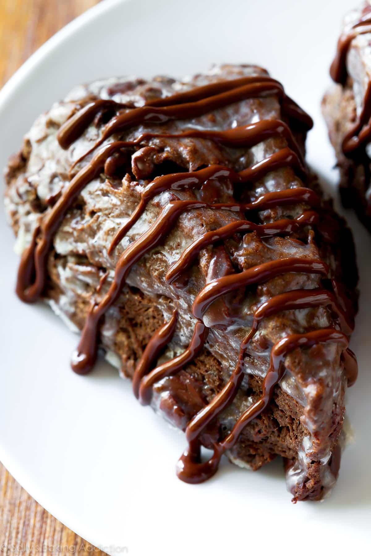 Chocolate scone with chocolate glaze