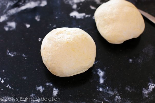 2 balls of deep dish pizza dough