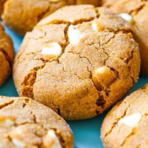 soft white chocolate chip molasses cookies