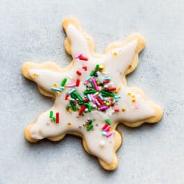 snowflake sugar cookie with sprinkles