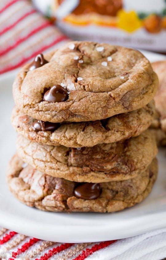 stack of Nutella chocolate chip cookies