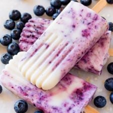 3 Ingredient Blueberry Yogurt Swirl Popsicles-image