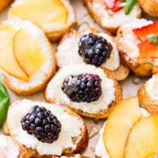 Goat Cheese, Honey, & Fruit Crostini