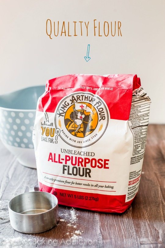 bag of King Arthur all purpose flour with text overlay that says quality flour