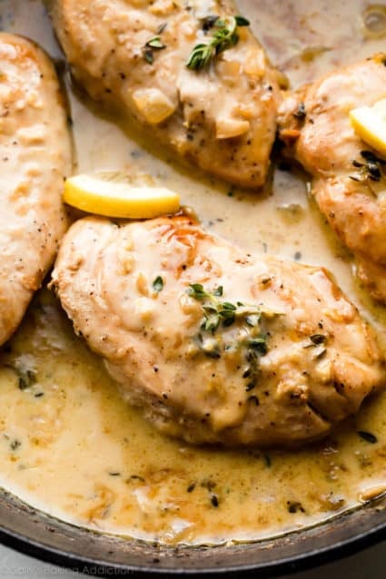 Skillet Chicken with Creamy Lemon Thyme Sauce