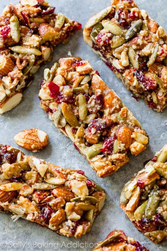 pumpkin seed cranberry snack bars