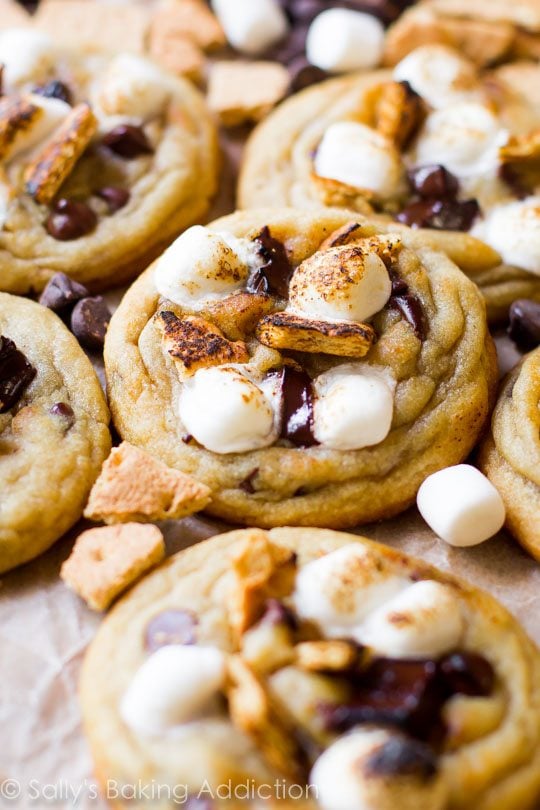 toasted s’more chocolate chip cookies