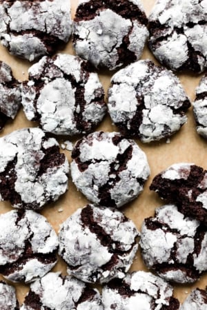 double chocolate crinkle cookies