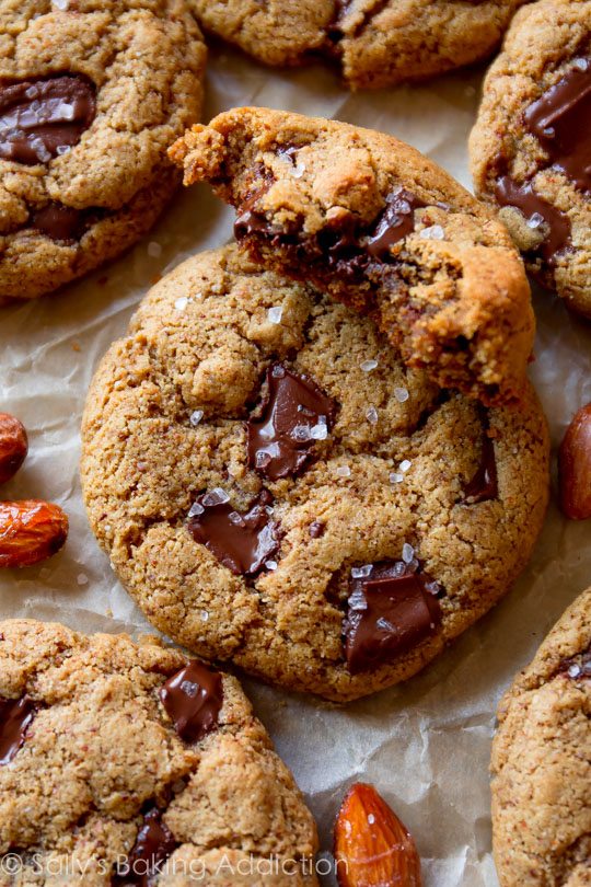 maple almond butter chocolate chunk cookies