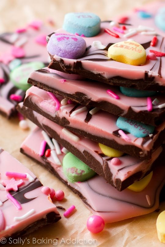 stack of pieces of sweetheart swirl bark