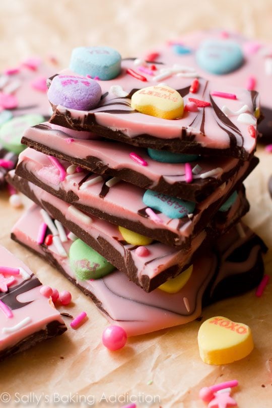 stack of pieces of sweetheart swirl bark