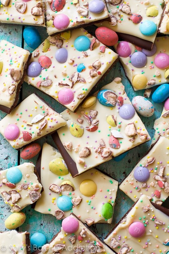 squares of Easter bunny bark