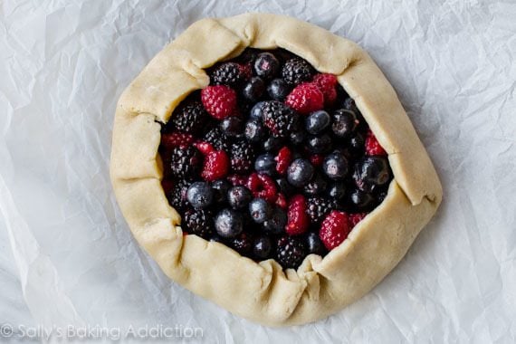 mixed berry galette before baking