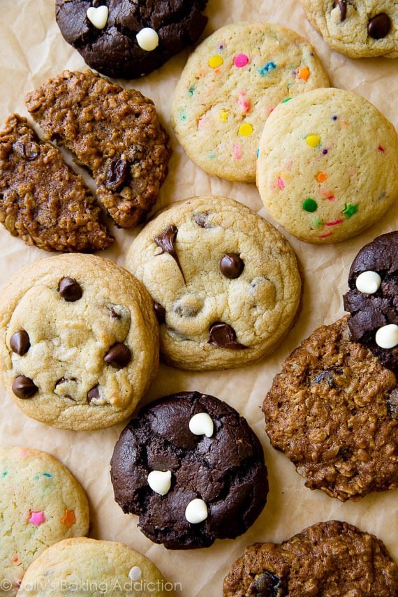overhead image of a variety of cookies