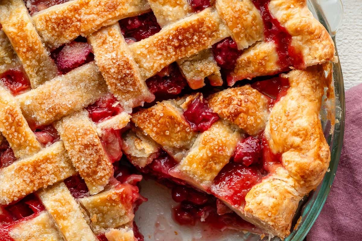 Strawberry Rhubarb Pie (That Sets!) - Sally's Baking