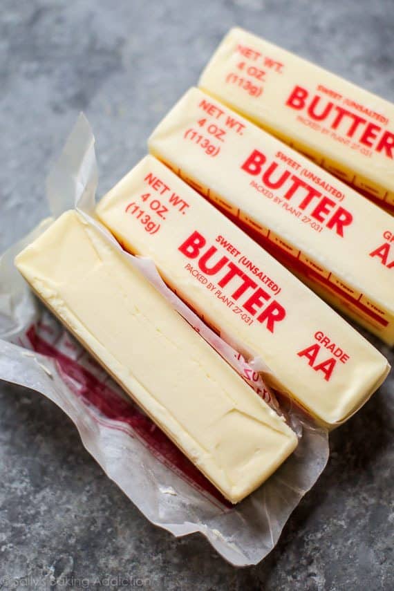 sticks of unsalted butter