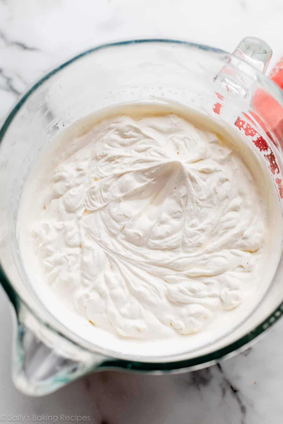 bowl of vanilla bean whipped cream.