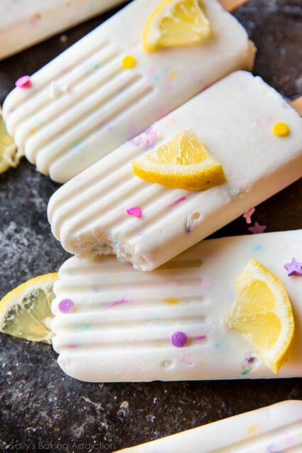 4 Ingredient Creamy Lemon Popsicles