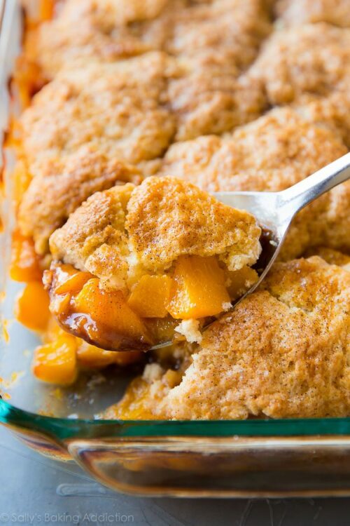 Fresh Peach Cobbler (Biscuit Topping) - Sally&amp;#39;s Baking Addiction