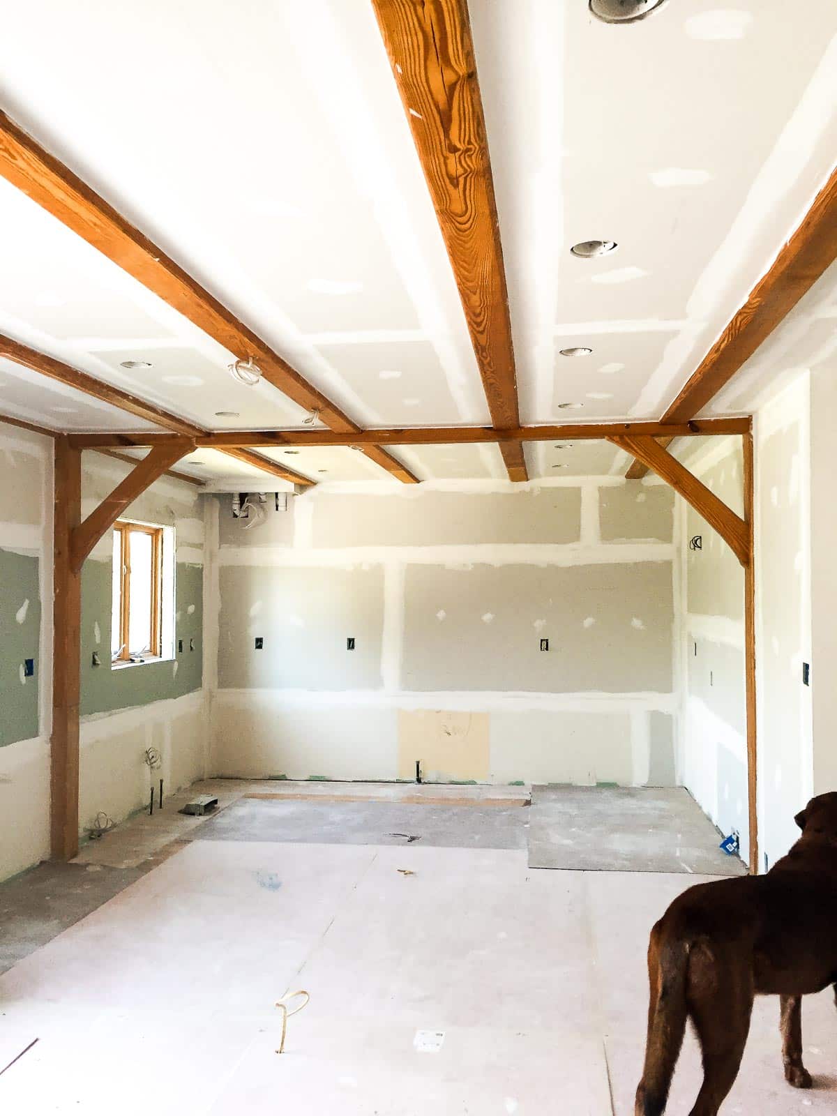 kitchen remodel with drywall up