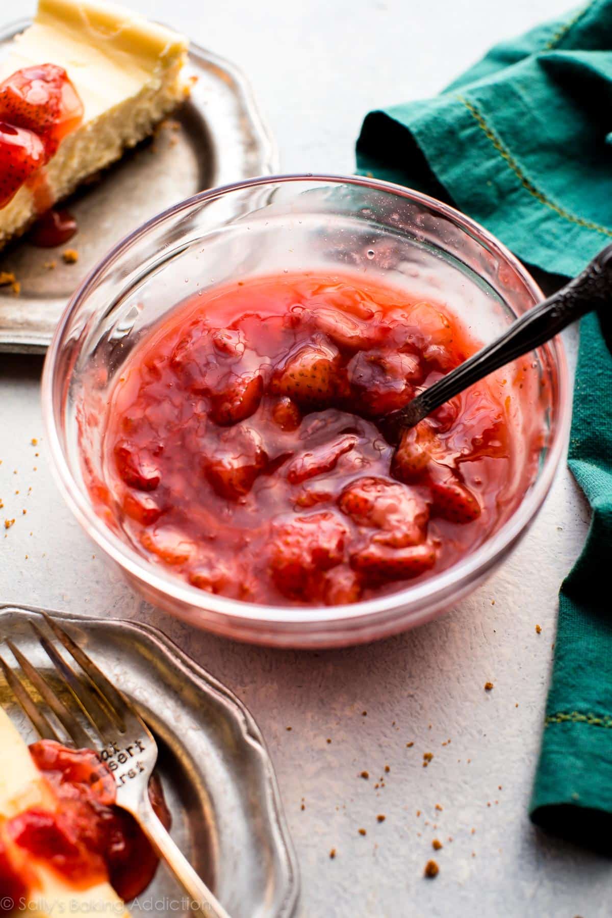 strawberry sauce in a glass bowl