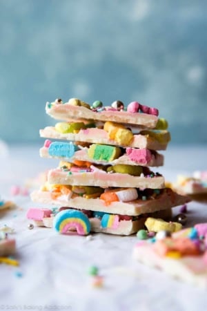 stack of pieces of Lucky Charms bark