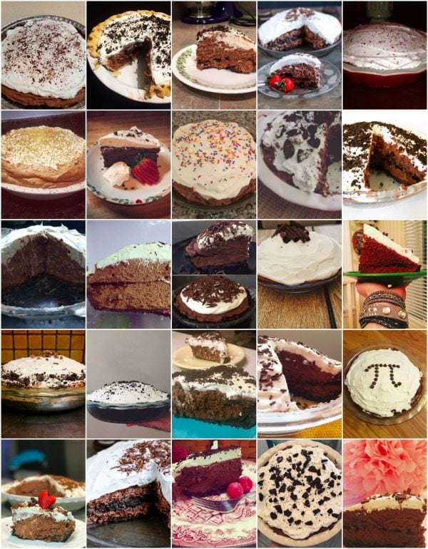 collage of chocolate mousse pies
