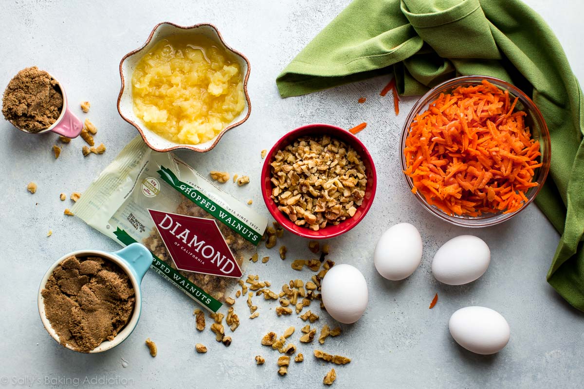 ingredients for pineapple carrot cake