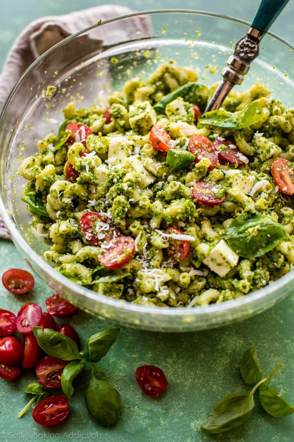 Kale Pesto Mozzarella Pasta Salad Sally's Baking Addiction