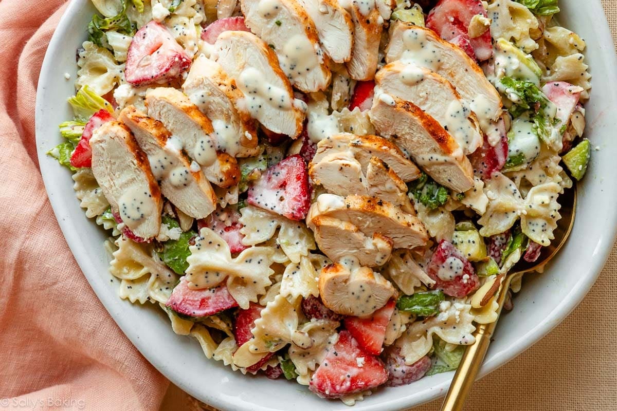 Creamy Strawberry Feta Pasta Salad