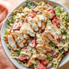 Creamy Strawberry Feta Pasta Salad