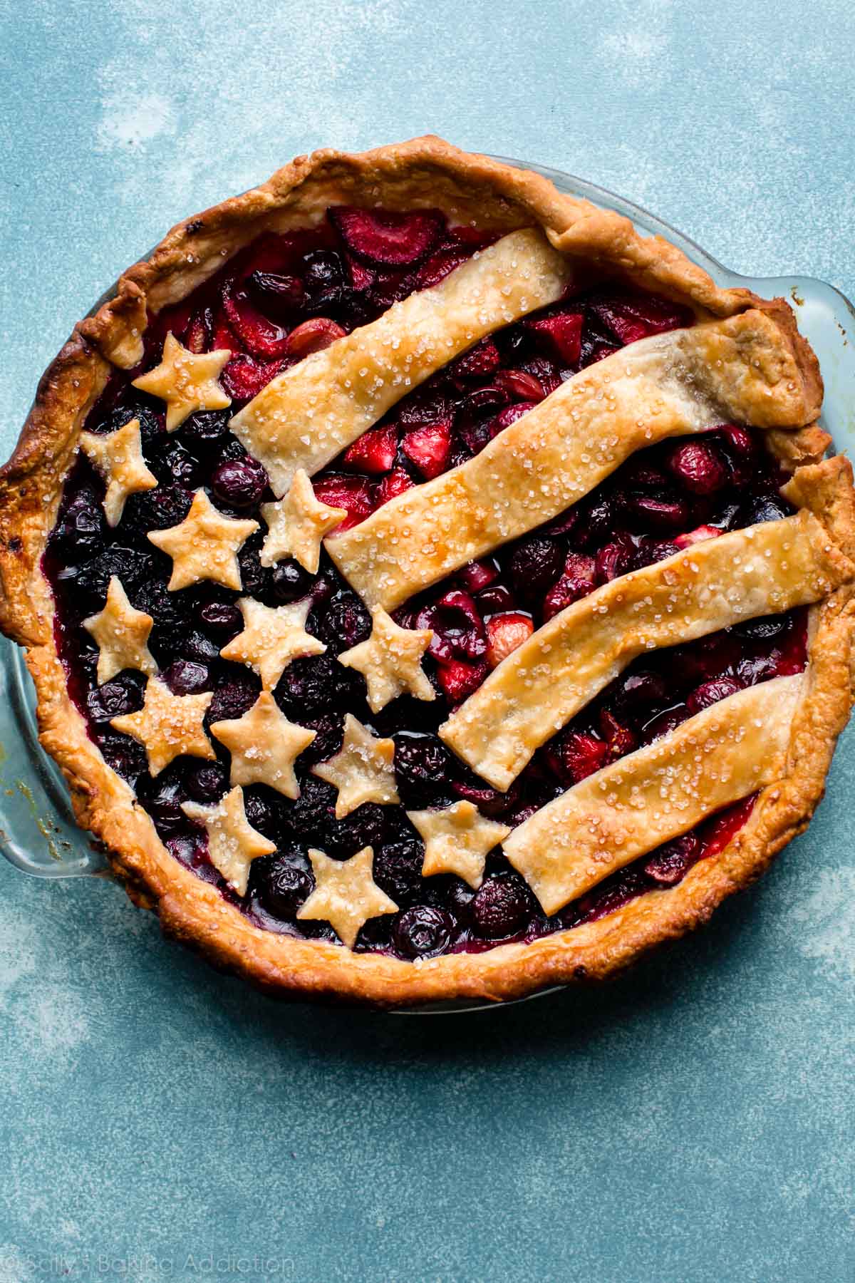 American flag pie after baking