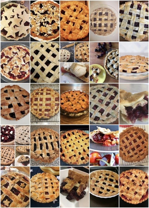 collage of cherry pie photos