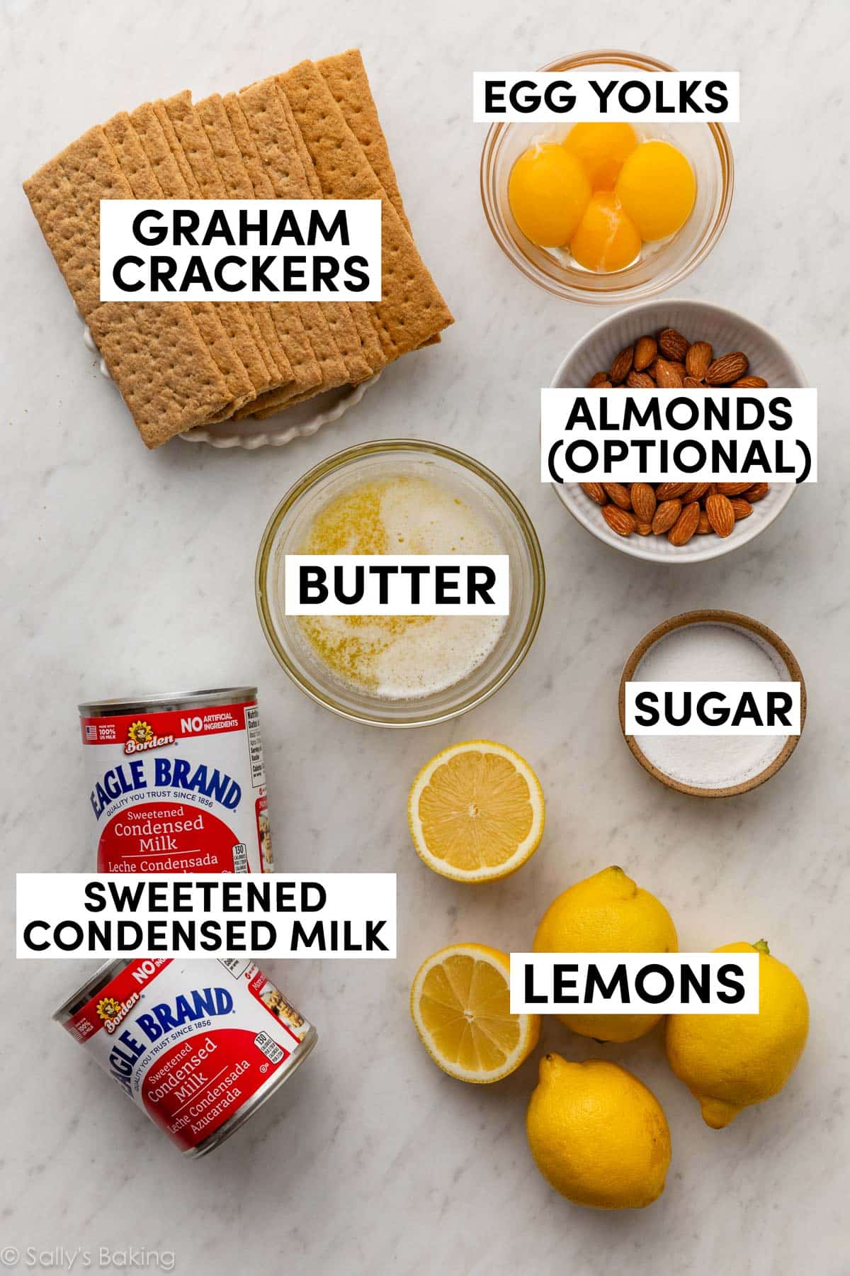 ingredients measured out on marble counter.