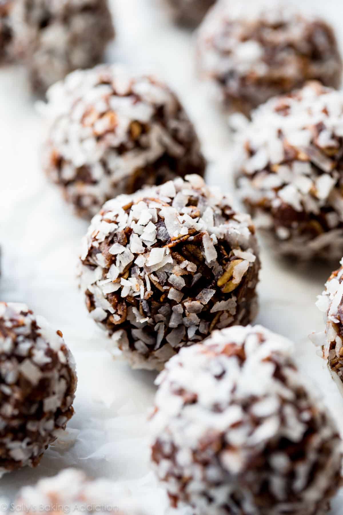 no-bake chocolate coconut snowballs