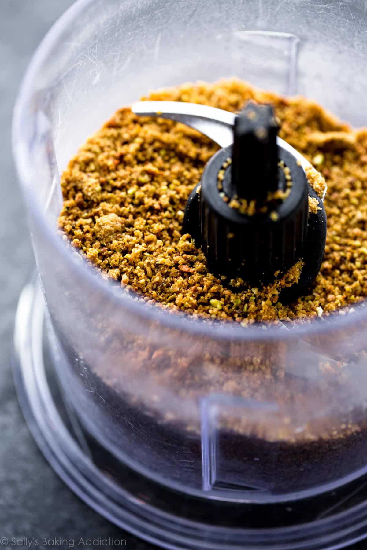 pistachios ground up in a food processor