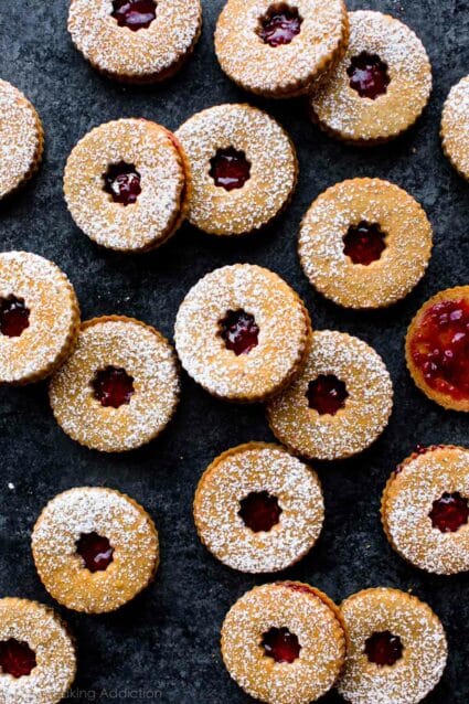 Raspberry Pistachio Linzer Cookies